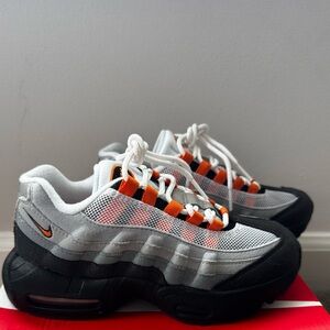 Nike Little Kids' Air Max 95 OG - White, Black, and Orange